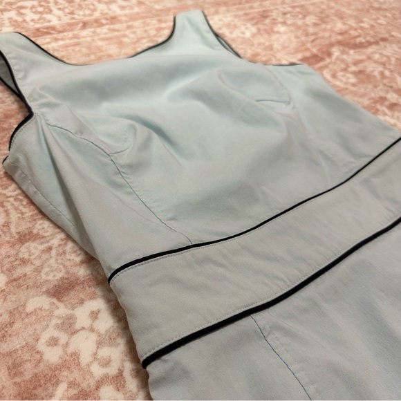 Y2K Baby Blue High Neck Fitted Dress - Picture 4 of 11